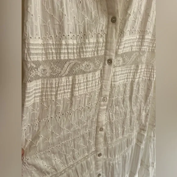NWT $595 LoveShackFancy Medina Victorian Maxi White Lace Dress 2PC Size 2 - Picture 9 of 14